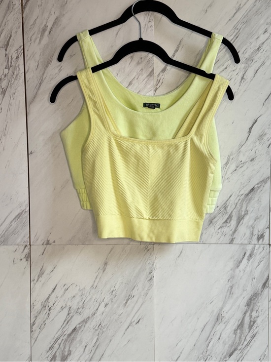 all in motion Other - Bundle of 2 All In Motion Ribbed & Wild Fable Neon Crop Tops Sports Bras Medium